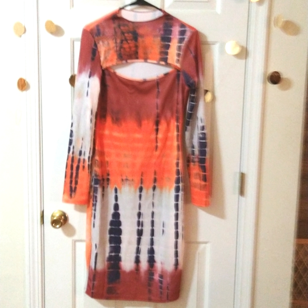 Women's tye dye mid dress-XL